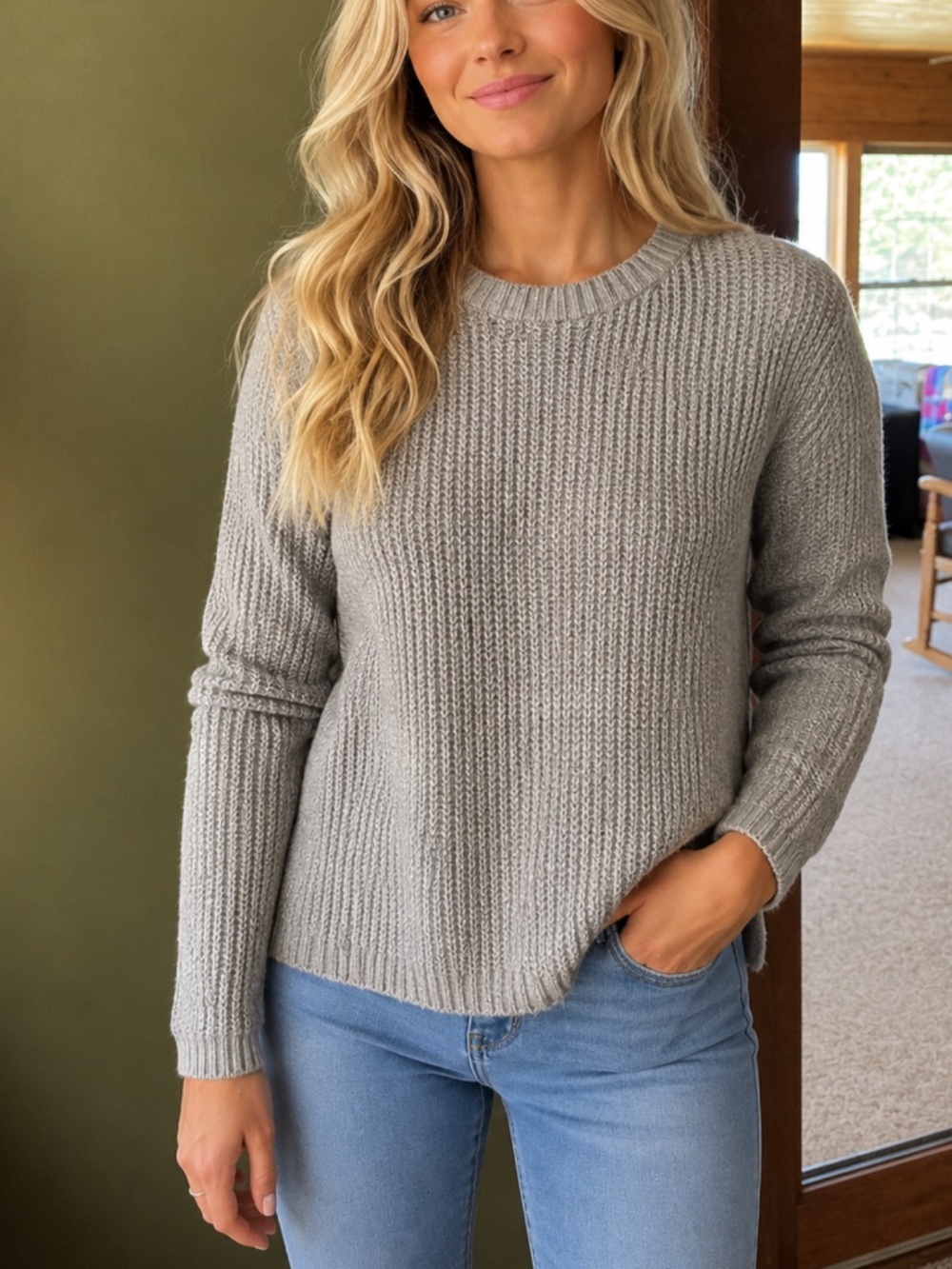 Market & Spruce grey sweater, Small